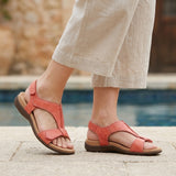 Sienna Hook-and-Loop Sandals - Red