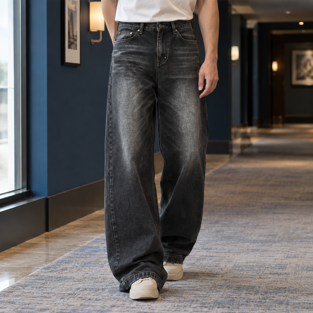 Stefan-Ellis Wide Leg Jeans - Black
