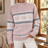 Helena-Pearl Fair Isle Sweater - Pink