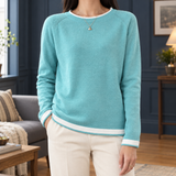 Alouette-Grace Crew Neck Sweater - Light Blue