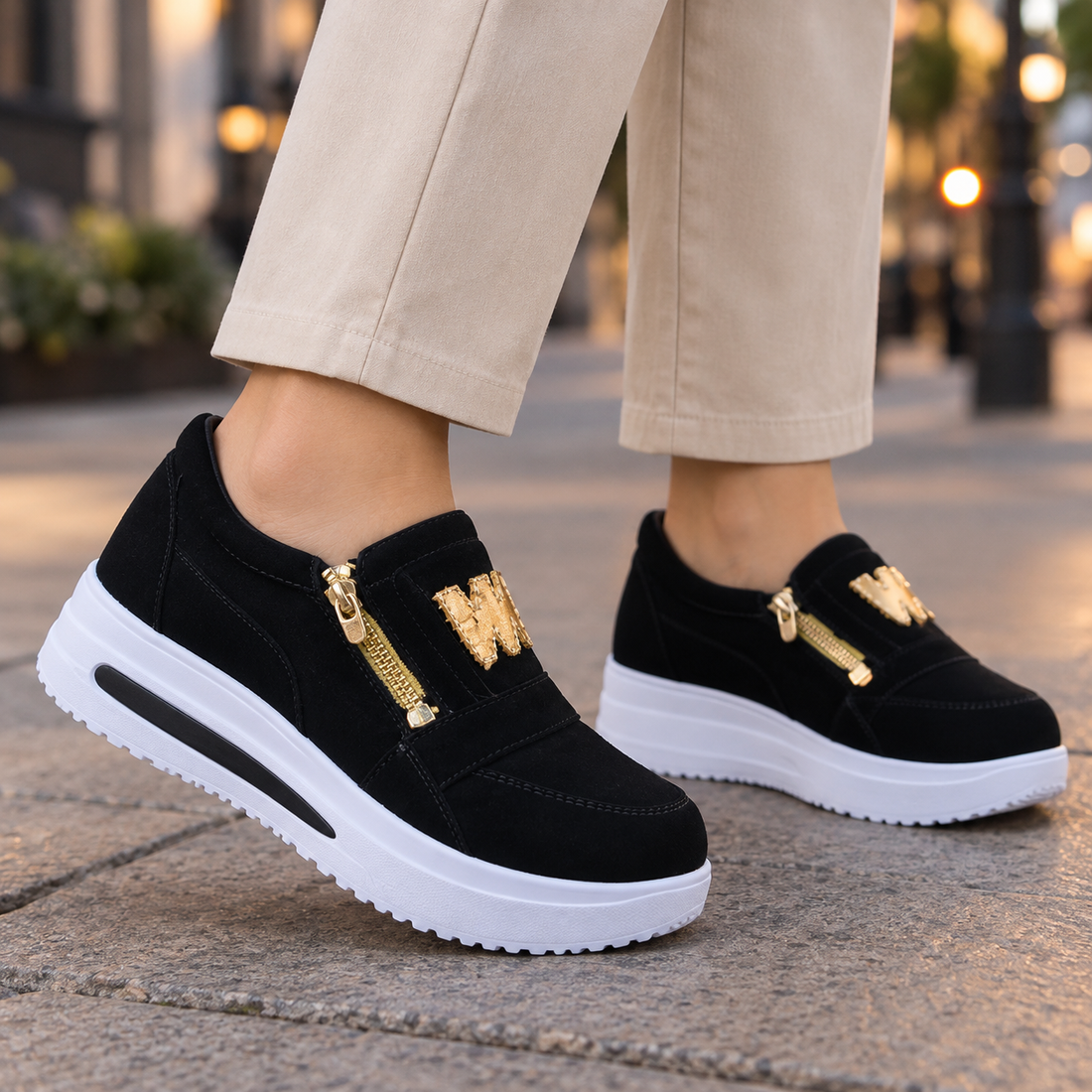 Rossi Wedge Sneakers - Black