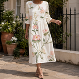 Willa Floral Midi Dress - Ivory