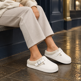Zeno Buckle Clogs - White