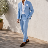 Hudson Linen Suit - Sky Blue