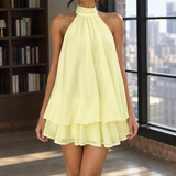 Ambrosine Halter Mini Dress - Yellow