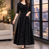 Kelsey Flared Maxi Dress - Black