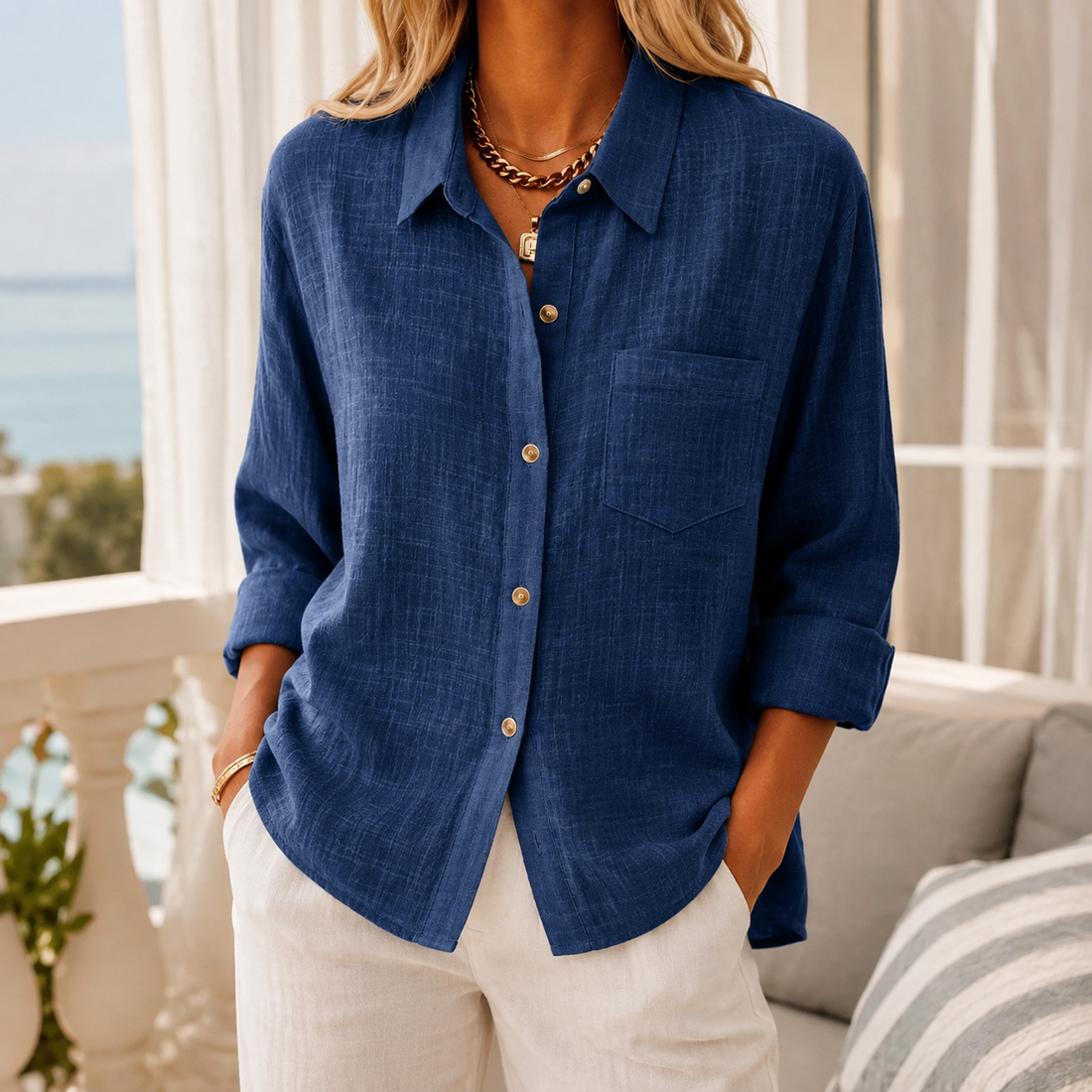 Stella Relaxed Shirt - Dark Blue