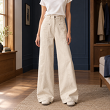 Amandine-Belle Wide-Leg Jeans - Beige