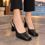 Molinari Square-Toe Slingbacks - Black