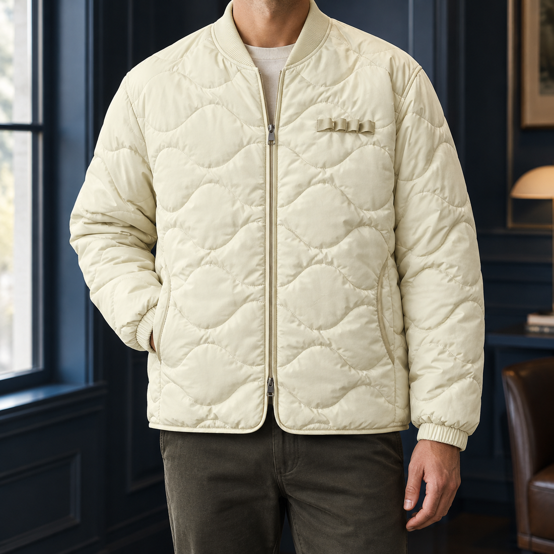 Valerian Quilted Jacket - Pearl White