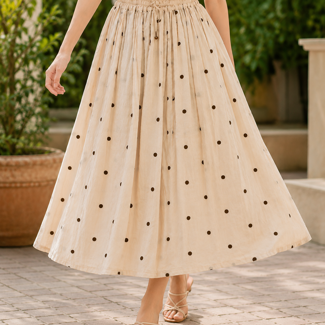 Ariadne Midi Skirt - Apricot
