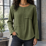 Rachel Panelled Top - Olive Green