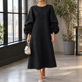 Estella-Eve Floral Cuff Dress - Black