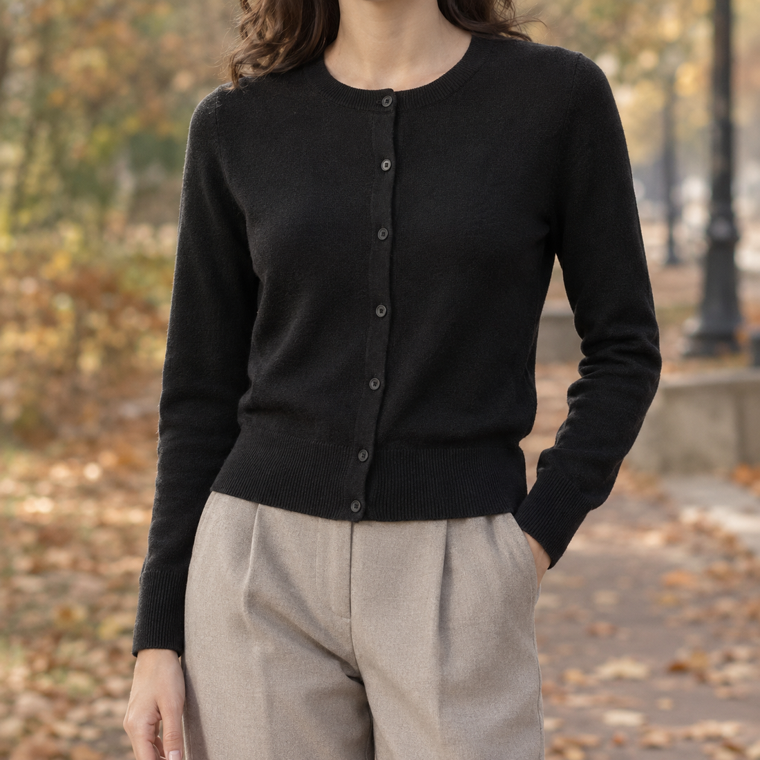 Michelle-Mae Merino Cardigan - Black