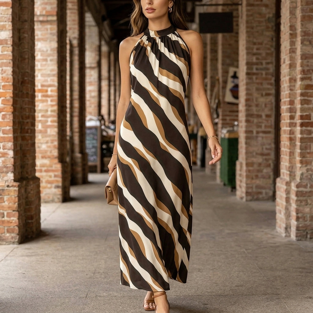 Elodie Halter Dress - Black