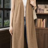 Iolanthe-Grace Longline Knit Vest - Brown