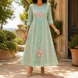 Vera Floral Maxi Dress - Sage Green