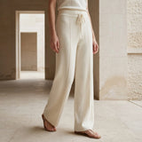 Florence Wide Leg Pants - Milk-white