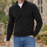 Osric-Lane Quarter Zip Sweater - Black