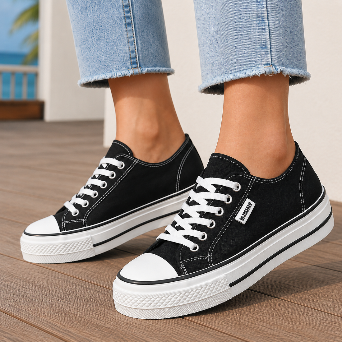 Taddei Platform Sneakers - Black