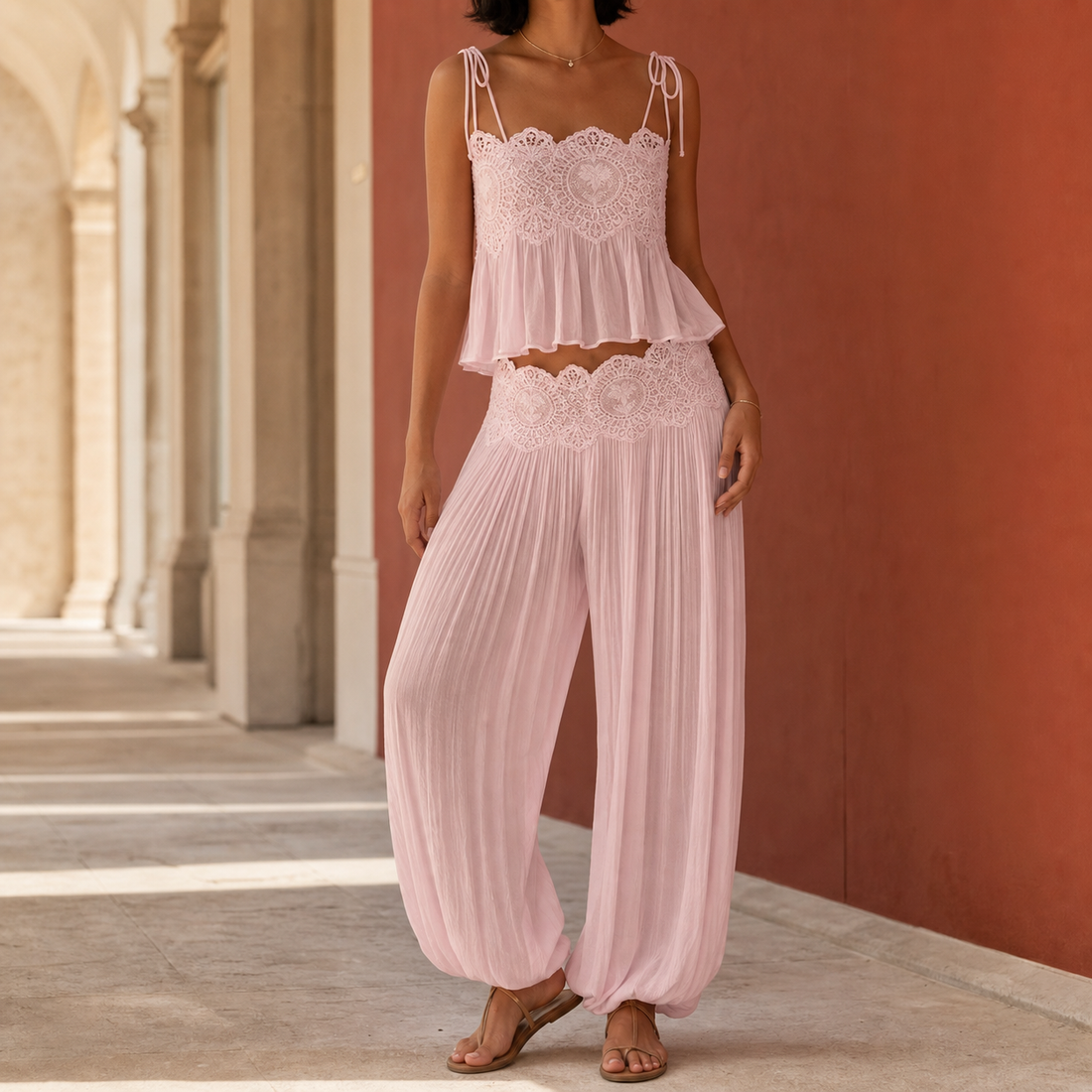 Xenia-Louise Lace Set - Pink