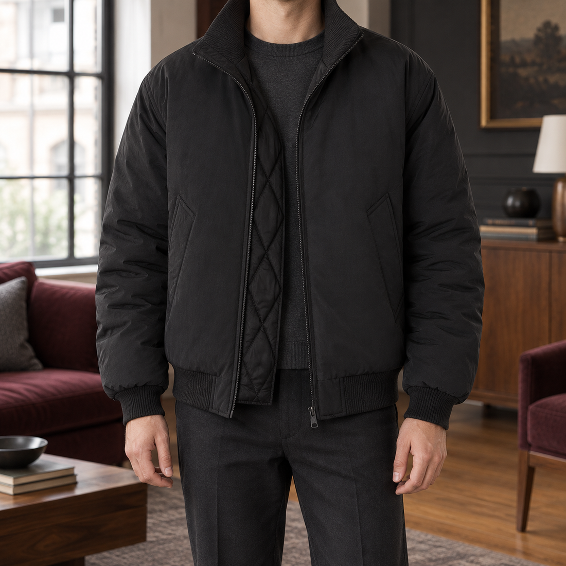 Torquil Bomber Jacket - Black