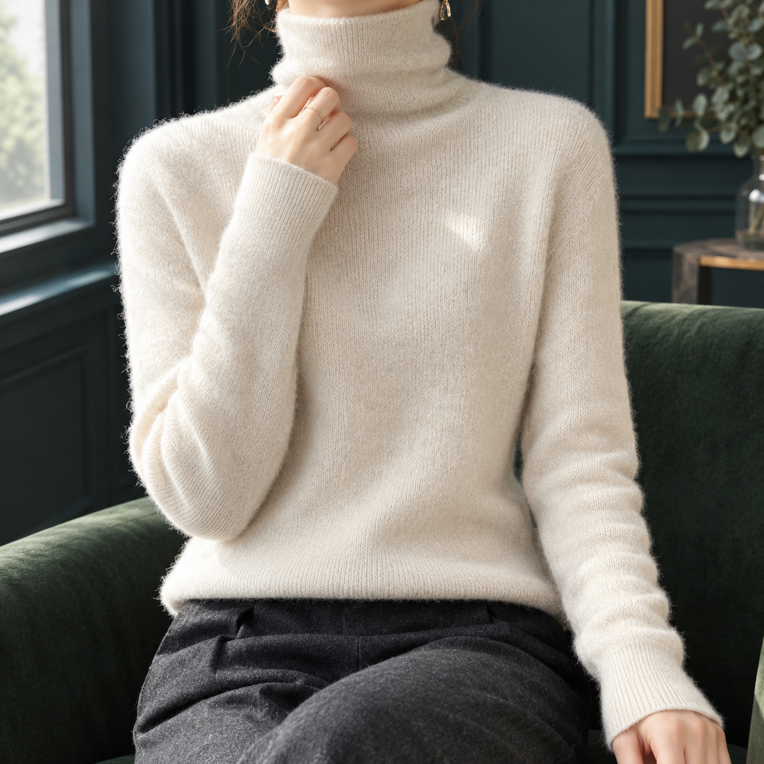 Etta Turtleneck Sweater - Beige