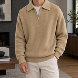 Evan-Hayes Half Zip Sweater - Tan