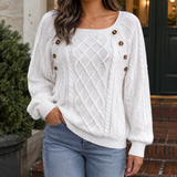 Fenna-Elise Cable Knit Sweater - White