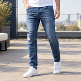 Theodore Distressed Jeans - Dark Blue