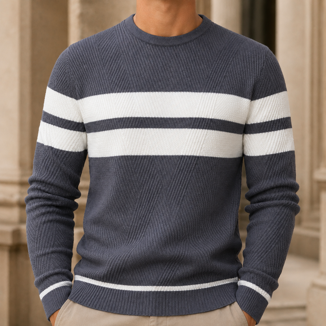 Rupert Textured Sweater - Gray