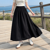 Romy Gathered Maxi Skirt - Black