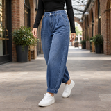 Agnes-Louise Barrel Leg Jeans - Blue