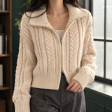 Charlotte Cable Knit Sweater - Beige