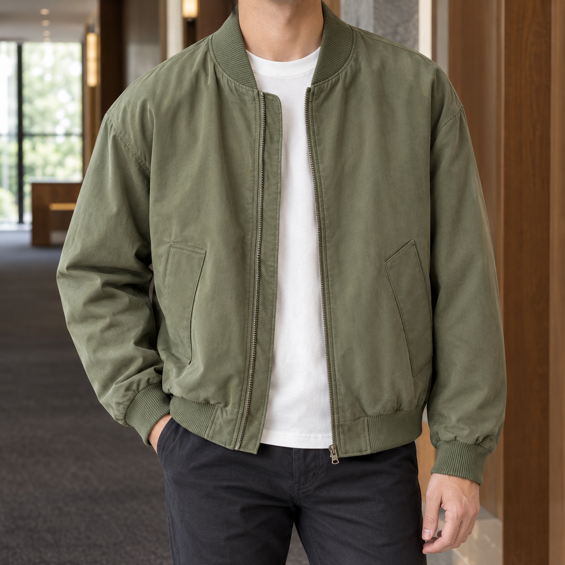 Clovis Bomber Jacket - Army Green