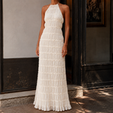 Amalia-June Halter Dress - Ivory
