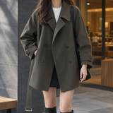 Zoe Double-Breasted Jacket - Olive Green