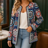 Adeline-Skye Printed Jacket - Navy Multicolor