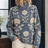 Thea Floral Sweater - Navy Floral