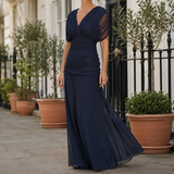 Vivienne Draped Maxi Dress - Navy