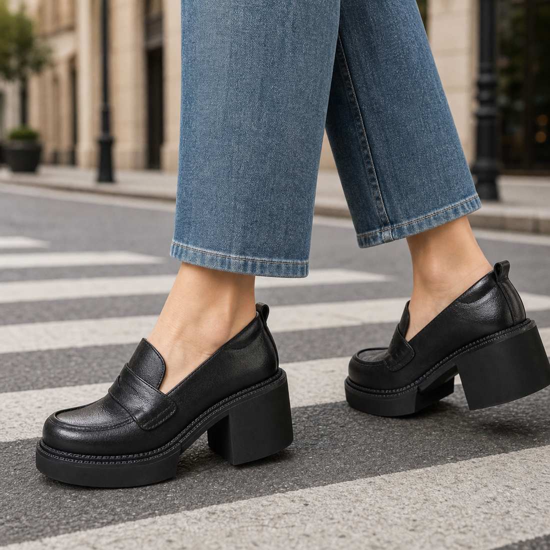 Orsini Platform Loafers - Black