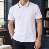 Theodric Tipped Polo - White