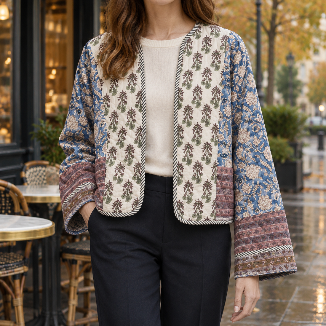 Molly-Belle Patchwork Jacket - Blue