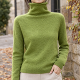 Zelie-Mae Roll Neck Sweater - Lime Green