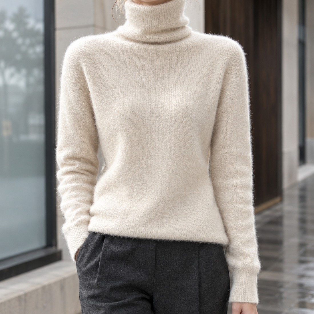 Godiva Turtleneck Sweater - Beige