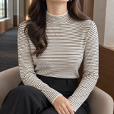Hannah Cashmere Top - Apricot-colored Striped