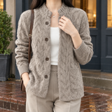 Mara Cable Cardigan - Dark Camel