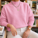 Olympia Mock Neck Sweater - Light Pink