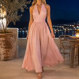 Amelie Halter Maxi Dress - Rosa