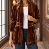 Romy-Rae Open Front Jacket - Dark Brown